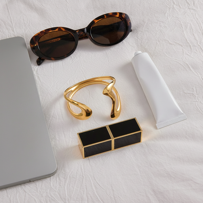 [Royal&Vicky]Lulu Sculpted Gold Bangle