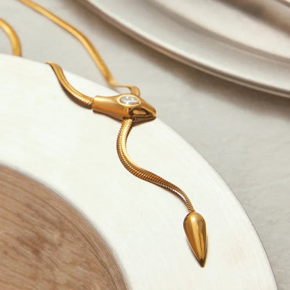 [Royal&Vicky]Zarelle Gold Schlangenanhänger