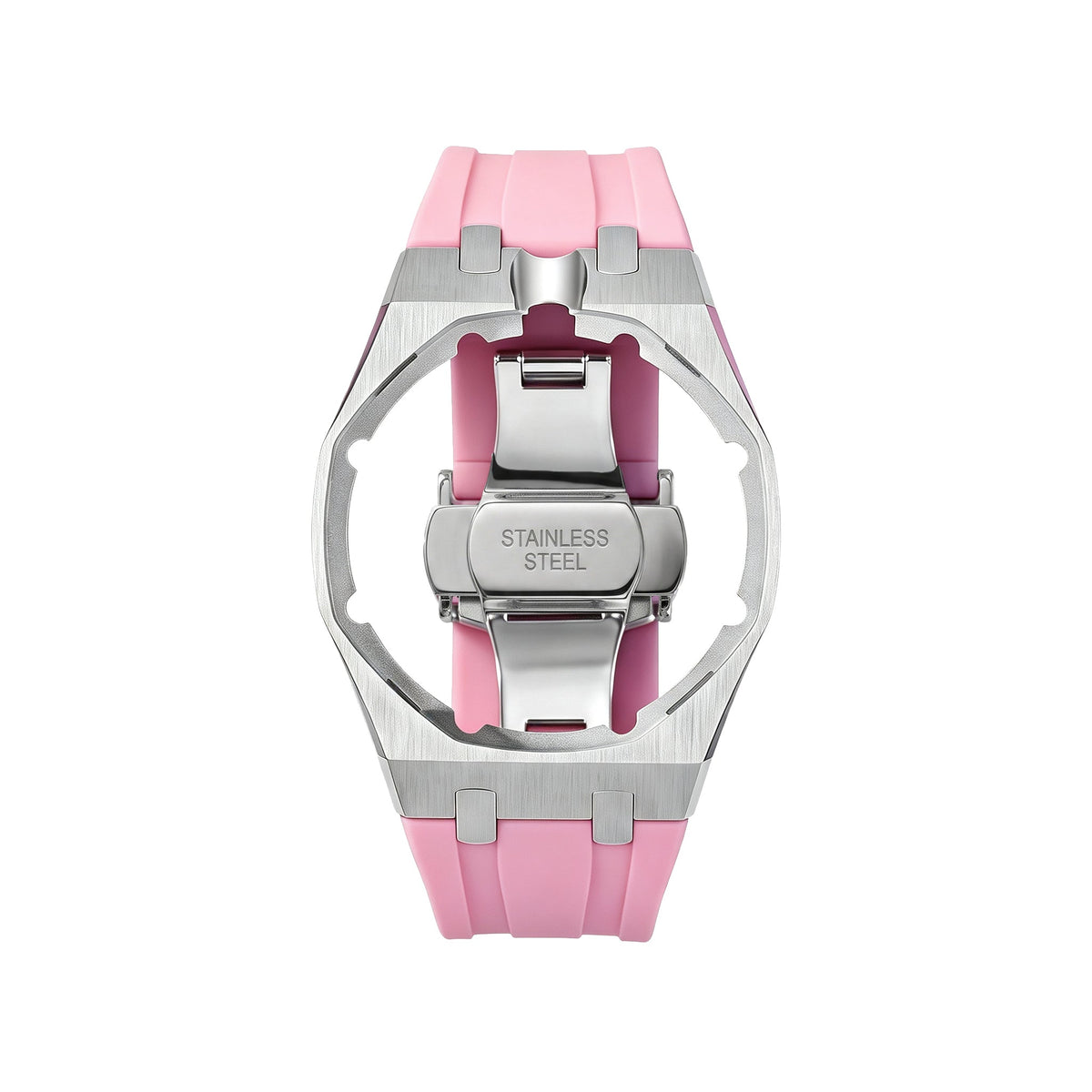 Royal&Vicky Strap Exklusives Stahlgehäuse und Silikonarmband mit Ladeschale