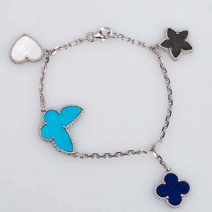 [ROYAL]LUCKY SPRING SILVER BRACELET 4 MOTIF