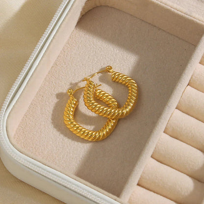 [Royal&Vicky]Emani Twist Square Earrings