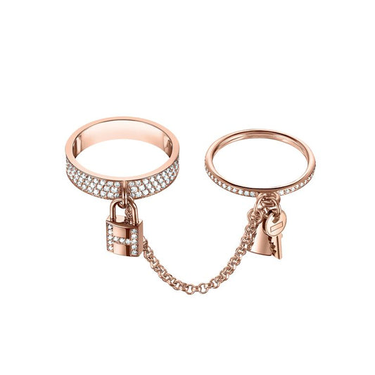 [LUXE]HM KELLY CLOCHETTE DOPPELRING AUS ROSÉGOLD MIT DIAMANTEN