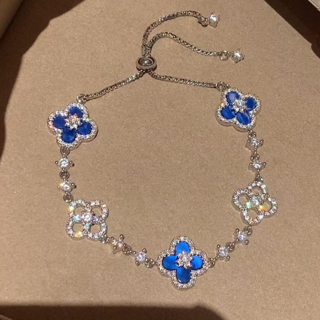 [Royal&Vicky]CLOVER 5 MOTIF PINK BLUE RED WHITE BRACELET