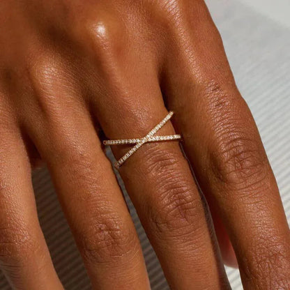 [Royal&Vicky]Nia Gold Diamond Cross Ring
