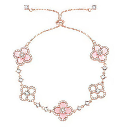 [Royal&Vicky]CLOVER 5 MOTIF PINK BLUE RED WHITE BRACELET