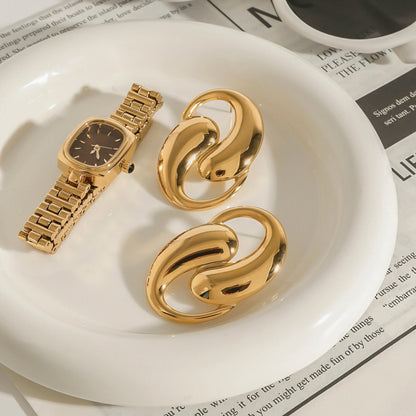 [Royal&Vicky]Dansley Gold-Ohrringe Wassertropfen