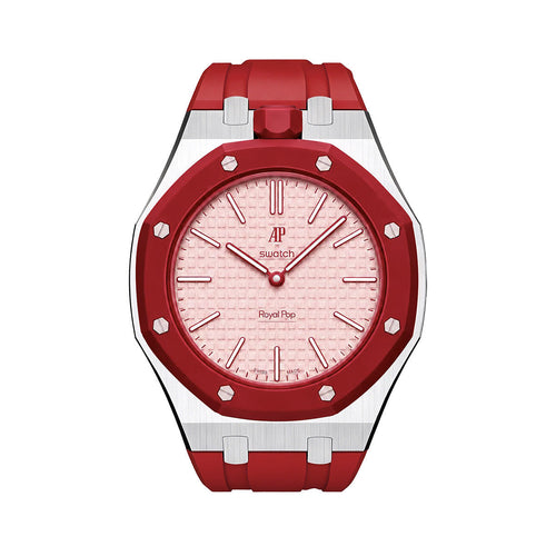 Oak Pop Red Steel Silicone Strap
