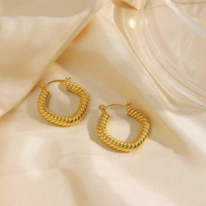 [Royal&Vicky]Emani Twist Square Earrings