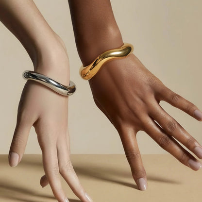 [Royal&Vicky]Zaria Asymmetrischer Goldarmreif