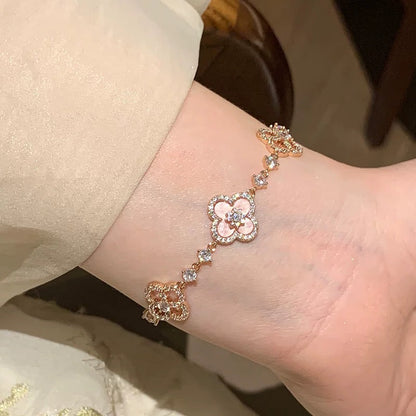 [Royal&Vicky]CLOVER 5 MOTIF PINK BLUE RED WHITE BRACELET