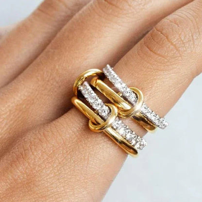 [Royal&Vicky]Juno Stacked Diamond Ring