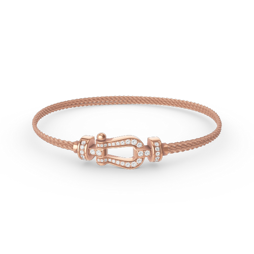 [Royal&Vicky]FORCE SMALL HORSESHOE  DIAMOND CHAIN ROPE BRACELET