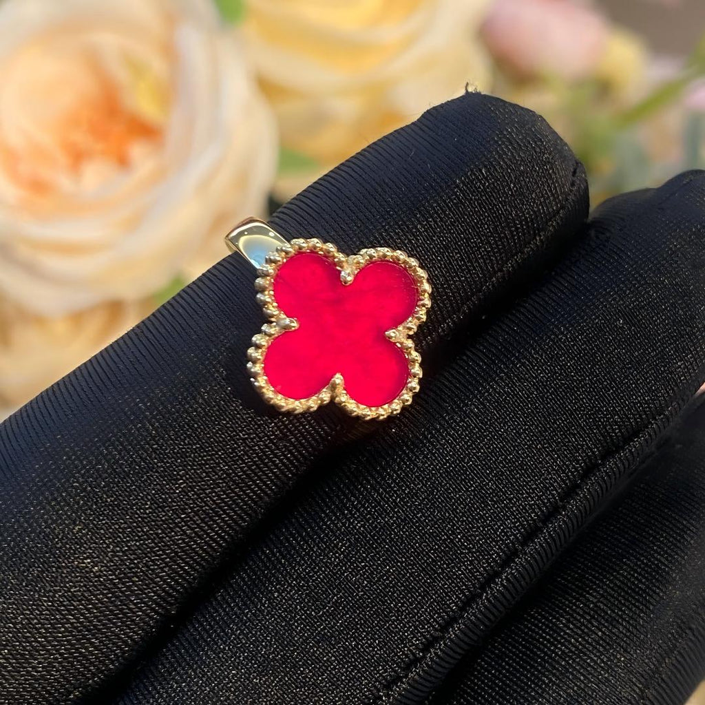 [Royal&Vicky]NEW CLOVER PINK ENAMEL RINGS