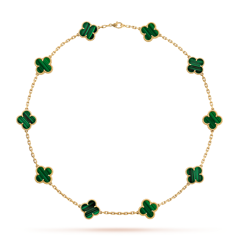 [Royal&Vicky]CLOVER 10 MOTIFS MALACHITE NECKLACE