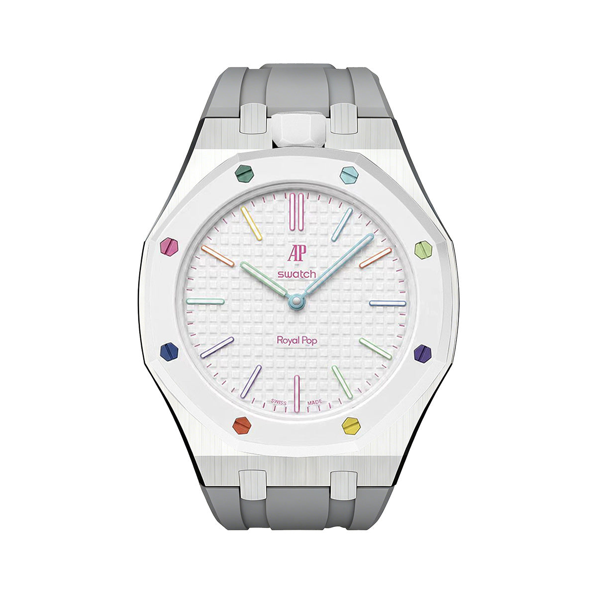 Eiche Pop Grau Stahl Silikonarmband