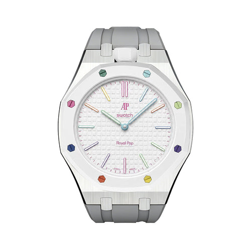 Eiche Pop Grau Stahl Silikonarmband