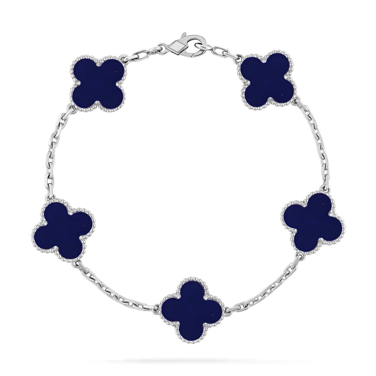 [Royal&Vicky]LUCKY CLOVER 5-MOTIF BRACELET - LAPIS LAZULI COLLECTION