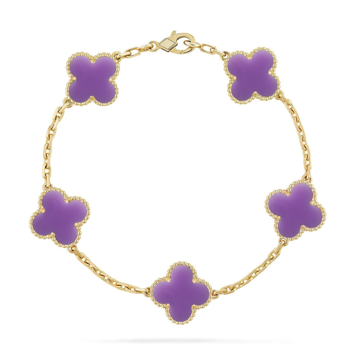 [Royal&Vicky]LUCKY CLOVER 5-MOTIF BRACELET - LAVENDER COLLECTION