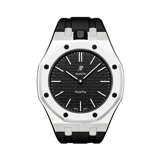 Oak Pop Schwarz Stahl Silikonarmband