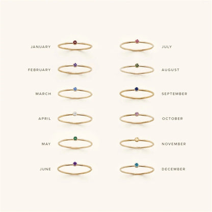[Royal&Vicky]Amelia Birthstone Stacker Ring