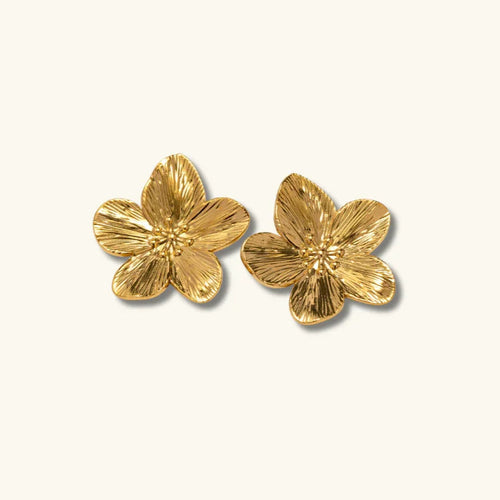 [Royal&Vicky]Allysa Blumen-Ohrringe in Gold