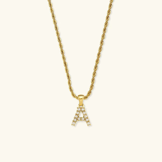 [Royal&Vicky]Elodie Initialbuchstabe Perlenkette