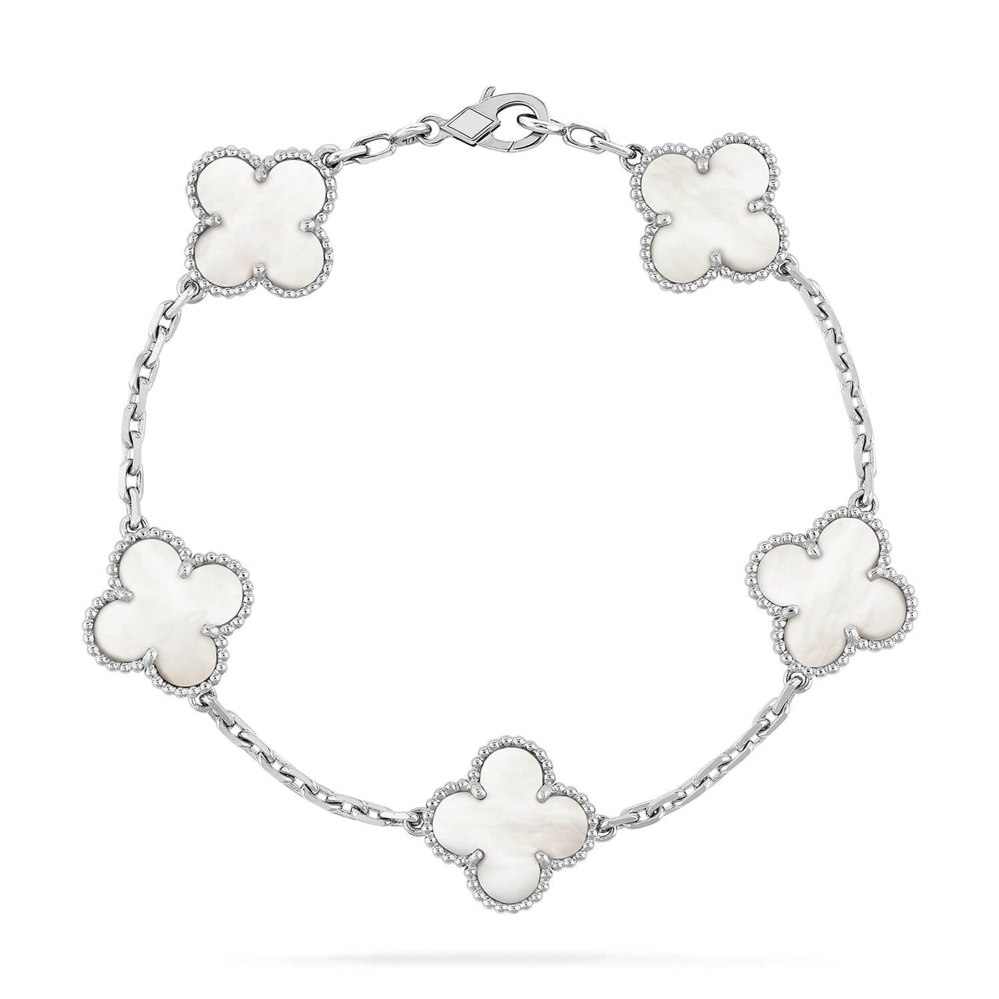 [ROYAL]CLOVER SILVER MOP 5 MOTIF BRACELET