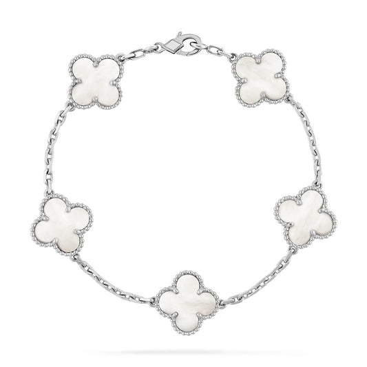 [ROYAL]CLOVER SILVER MOP 5 MOTIF BRACELET