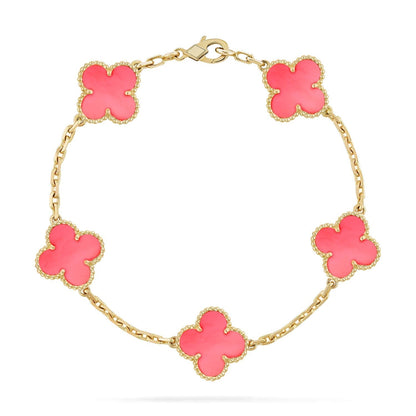 [ROYAL]CLOVER 5 PINK MOP BRACELET