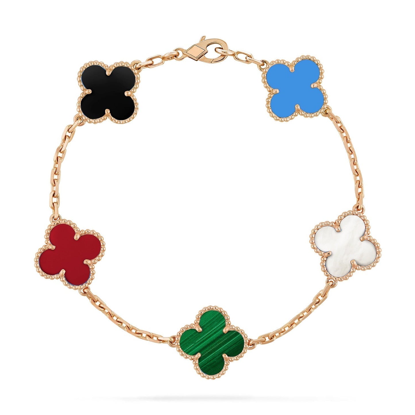 [ROYAL]CLOVER 5 MOTIFS MULTICOLOR  BRACELET