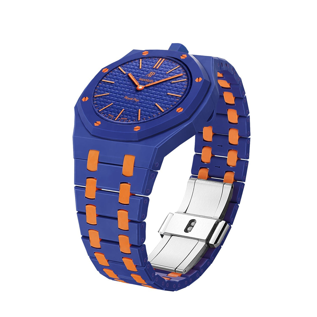 Oak Pop Exclusive Armband aus Bioceramic in Dunkelblau und Orange