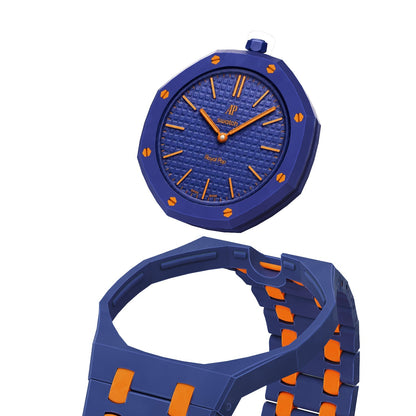 Oak Pop Exclusive Armband aus Bioceramic in Dunkelblau und Orange