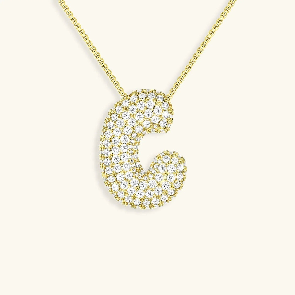 [Royal&Vicky]バブルイニシャルダイヤモンドネックレス