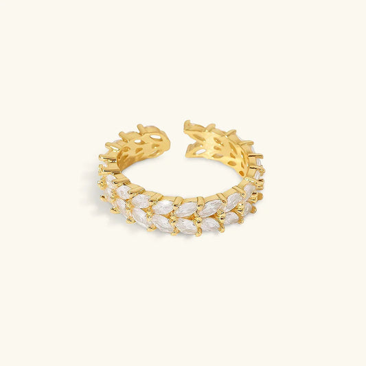 [Royal&Vicky]Gemusterter Goldring Clarisse