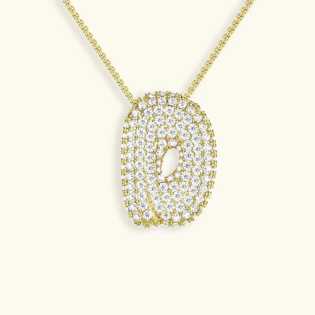 [Royal&Vicky]バブルイニシャルダイヤモンドネックレス
