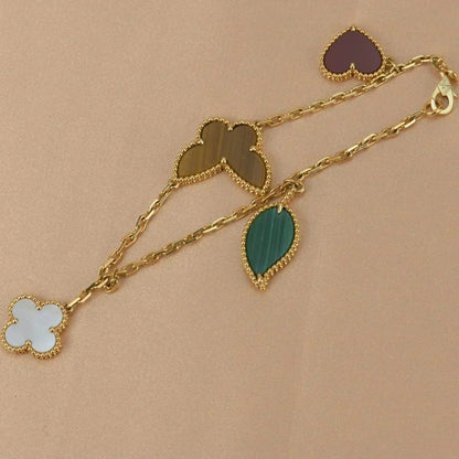 [ROYAL]LUCKY SPRING 5 MOTIF GOLD BRACELET