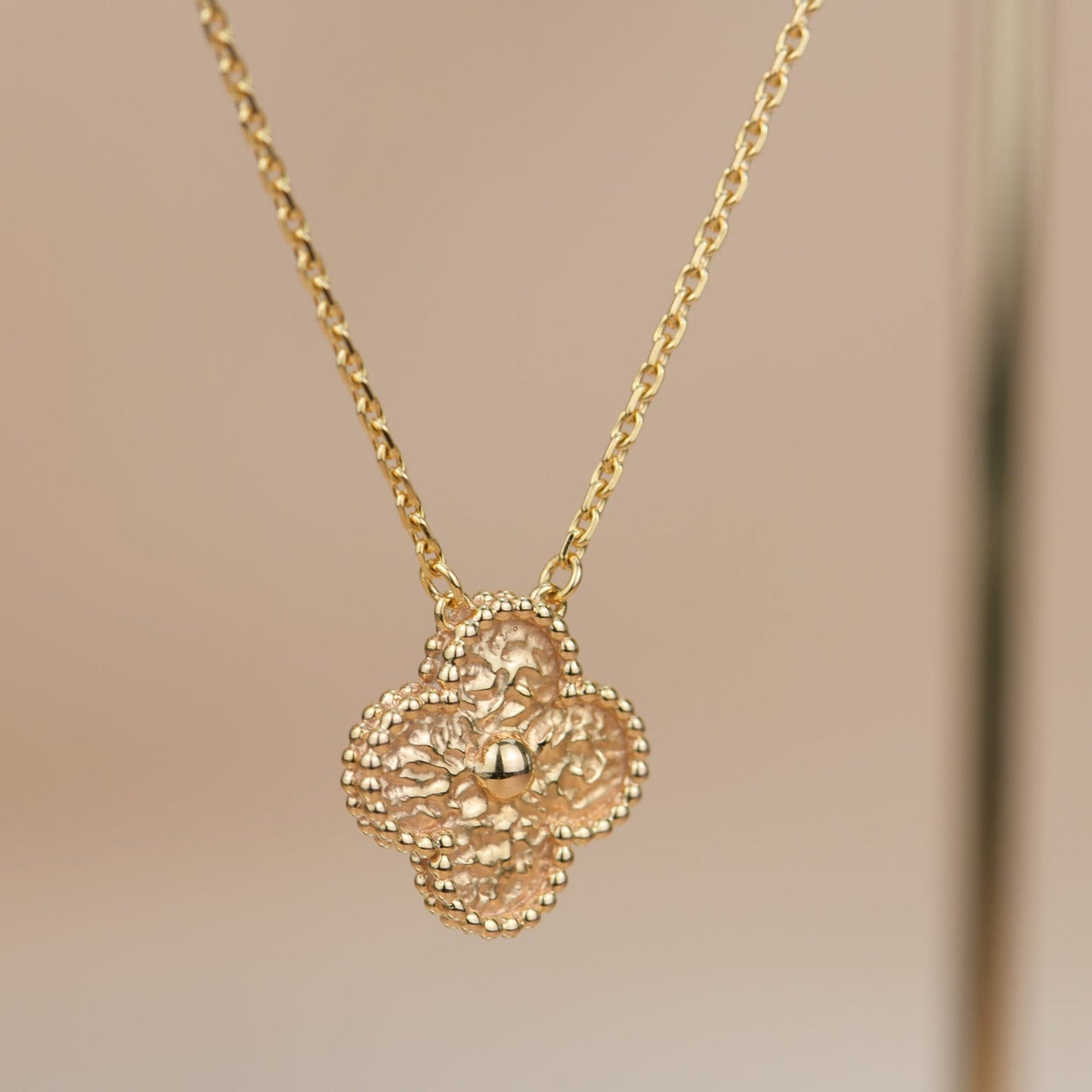 [ROYAL]CLOVER 15MM  BRONZING NECKLACE