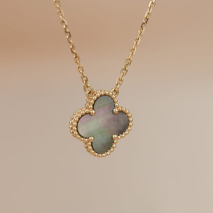 [ROYAL]CLOVER 15MM  GRAY MOTHER OF PEARL NECKLACE