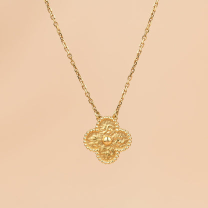 [ROYAL]CLOVER 15MM  BRONZING NECKLACE