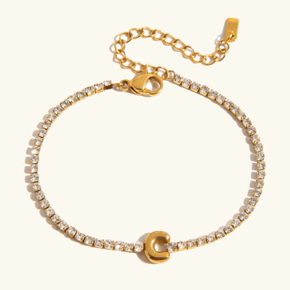 [Royal&Vicky]Avaria Bubble Letter Tennis Bracelet
