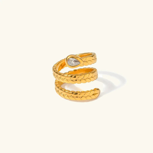 [Royal&Vicky]Davina Gold Serpent Ring