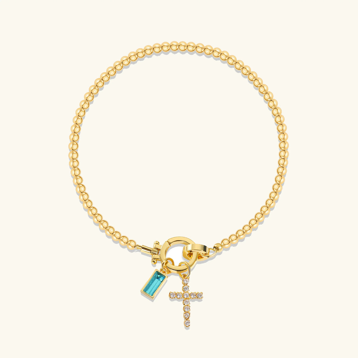 [Royal&Vicky]Amalia Geburtsstein Kreuz Armband