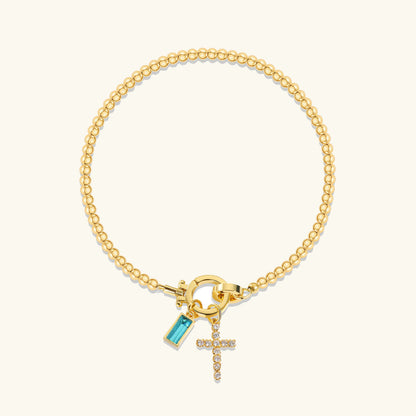 [Royal&Vicky]Amalia Geburtsstein Kreuz Armband