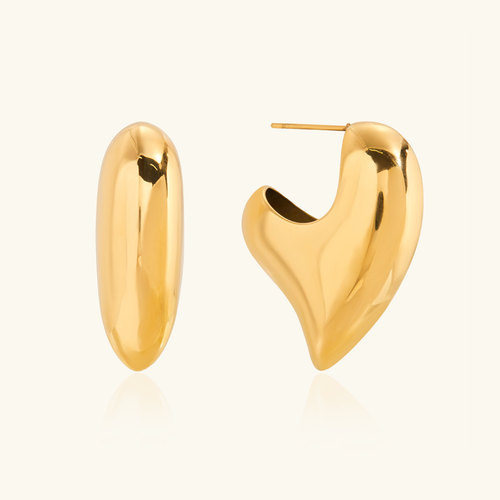 [Royal&Vicky]Aimee Chunky Heart Gold Earrings