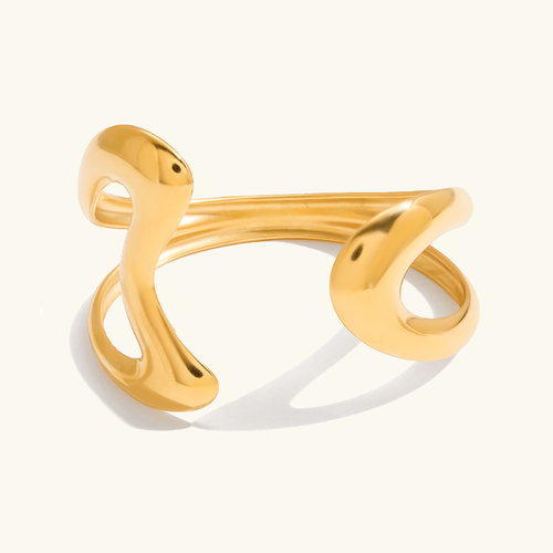 [Royal&Vicky]Lulu Sculpted Gold Bangle
