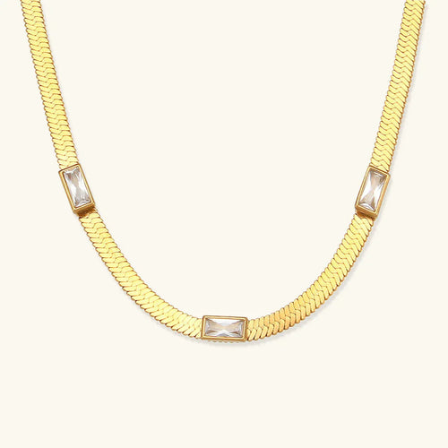 [Royal&Vicky]Eve Fischgräten-Halskette Gold