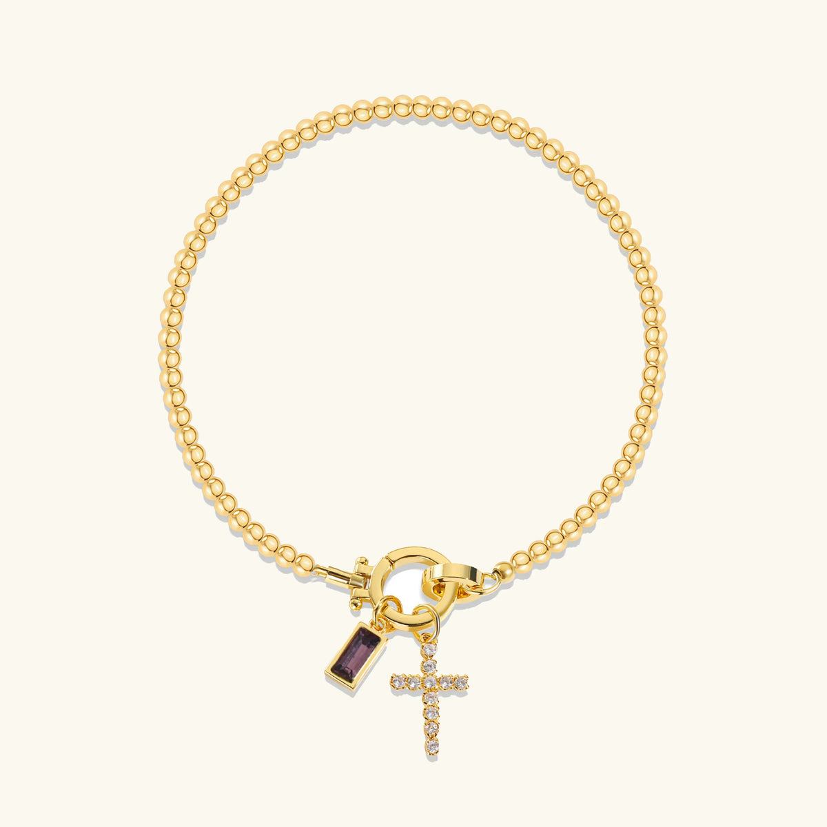 [Royal&Vicky]Amalia Geburtsstein Kreuz Armband