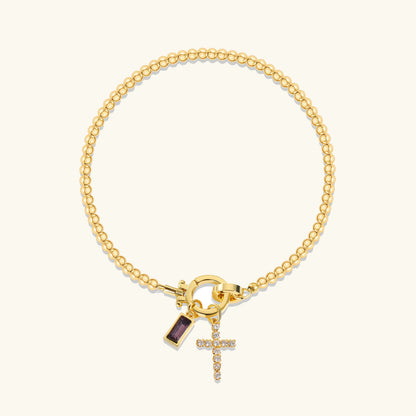 [Royal&Vicky]Amalia Geburtsstein Kreuz Armband