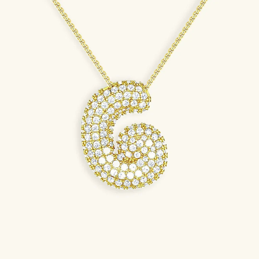 [Royal&Vicky]バブルイニシャルダイヤモンドネックレス