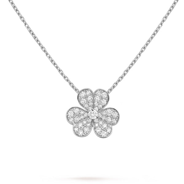 [ROYAL]CLOVER DIAMOND NECKLACE SILVER